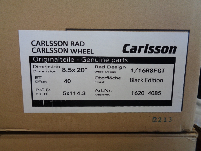 カールソン 1/16RSF GT BE Carlsson アルファード/ヴェルファイア/Y51フーガ/シーマ ローダウン車向け 245/35-20 8.5J+40 9.5J+40 夏用_フロントスペックです！正規品！
