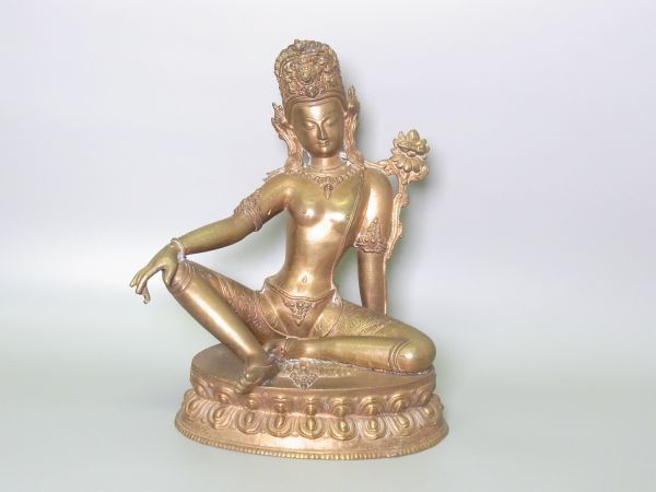 仏教美術 チベット仏 仏像 置物 チベット仏教 塗金仏 古銅 細密彫刻 高 