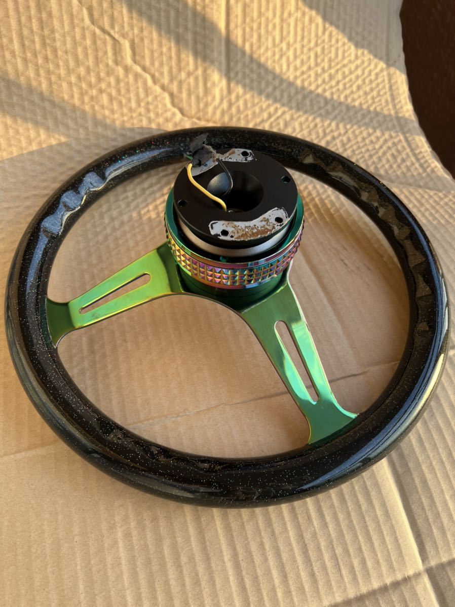 NRG ステアリング クイックリリース セット売り 350mm ネオクローム
