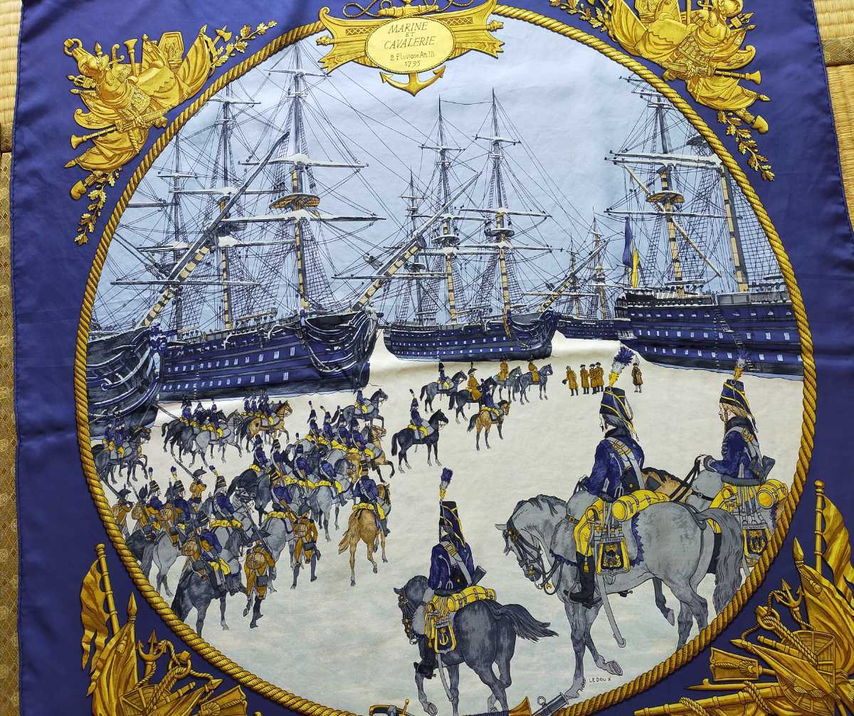 HERMES☆エルメススカーフ MARINE ET CAVALERIE海と騎兵隊 | www