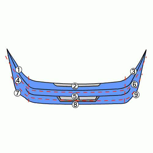 eK спорт LA-H81W R облицовка бампера R T21 MN133951BC