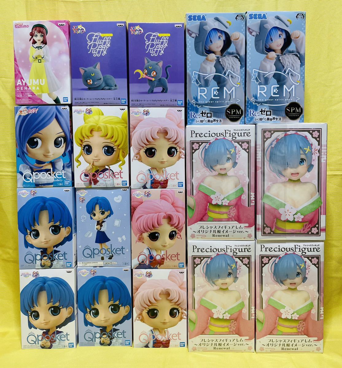 フィギュア まとめ売り 18個set 新品未開封 Qposket Fluffy Puffy SPM プレシャス セーラームーン リゼロ レム ラブライブ プリキュア _画像1