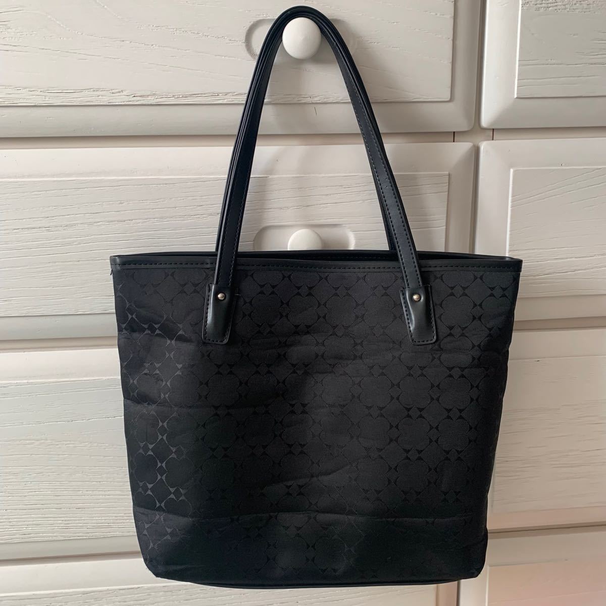 HANAE MORI ハナエモリ トートバッグ 黒 ブラック 内ポケット HANAE MORI ハナエモリ トートバッグ 黒 ブラック 内ポケット