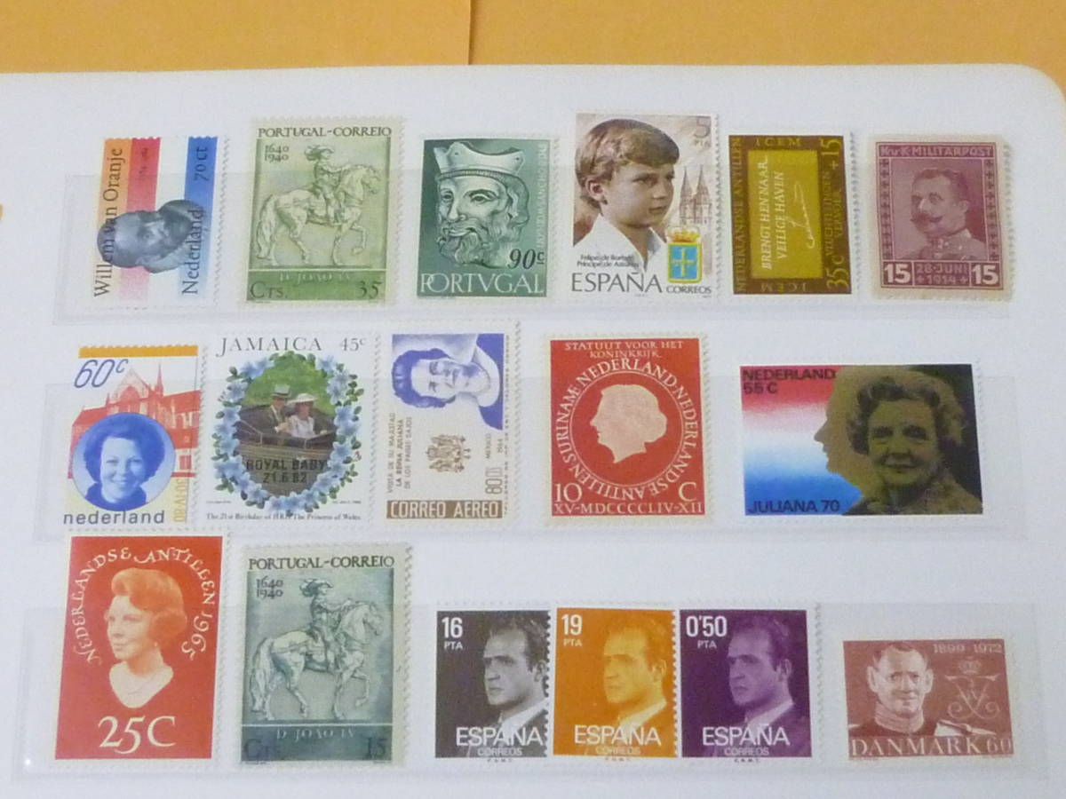 22SE　P　№7　元首・皇室切手　世界各国　スペイン・ルクセンブルク・デンマーク・他　計34種　未使用NH～OH_画像2