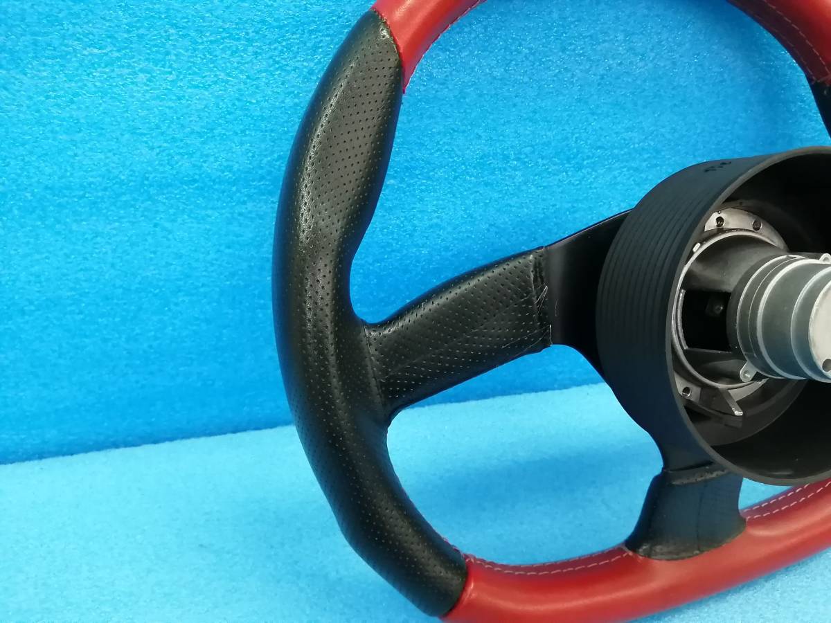 *CORSA Corsa D type steering gear steering wheel 350mm 35φ red black punching leather L880K Copen . use Boss attaching *90366764