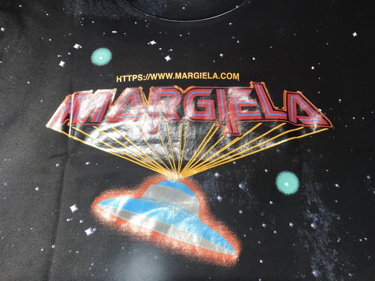 【極美品】定価約36,000円 MAISON MARGIELA UFO print Cotton Tシャツ Black 44 メゾンマルジェラ UFOプリント 4つタグ_画像3