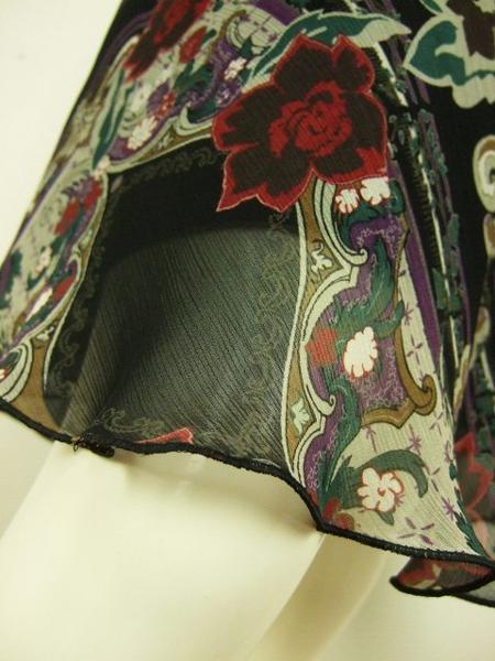  new same [ Morgan ] black × classical beautiful pattern! beautiful . chiffon skirt *38