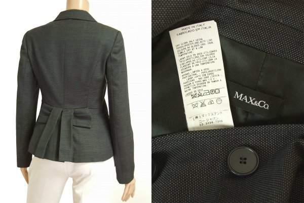 A beautiful goods / Max &ko-MAX&Co. wonderful jacket Italy made small size inscription I38 number (7 number corresponding ) navy blue silk . microscopic design spring autumn outer 
