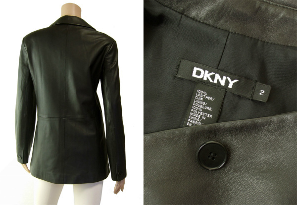 A美品/ダナキャラン DKNY 大人レザージャケット 高級羊革 表記2号(9号
