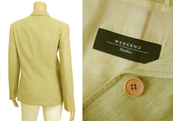 A beautiful goods / Max Mara WEEKEND MaxMara... cotton jacket inscription IJ38 number (9 number /M corresponding ) beige flax linen. spring summer outer lady's 