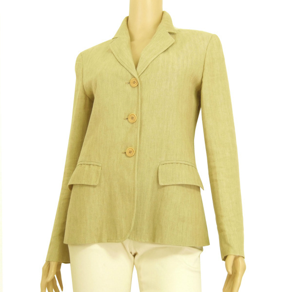 A beautiful goods / Max Mara WEEKEND MaxMara... cotton jacket inscription IJ38 number (9 number /M corresponding ) beige flax linen. spring summer outer lady's 