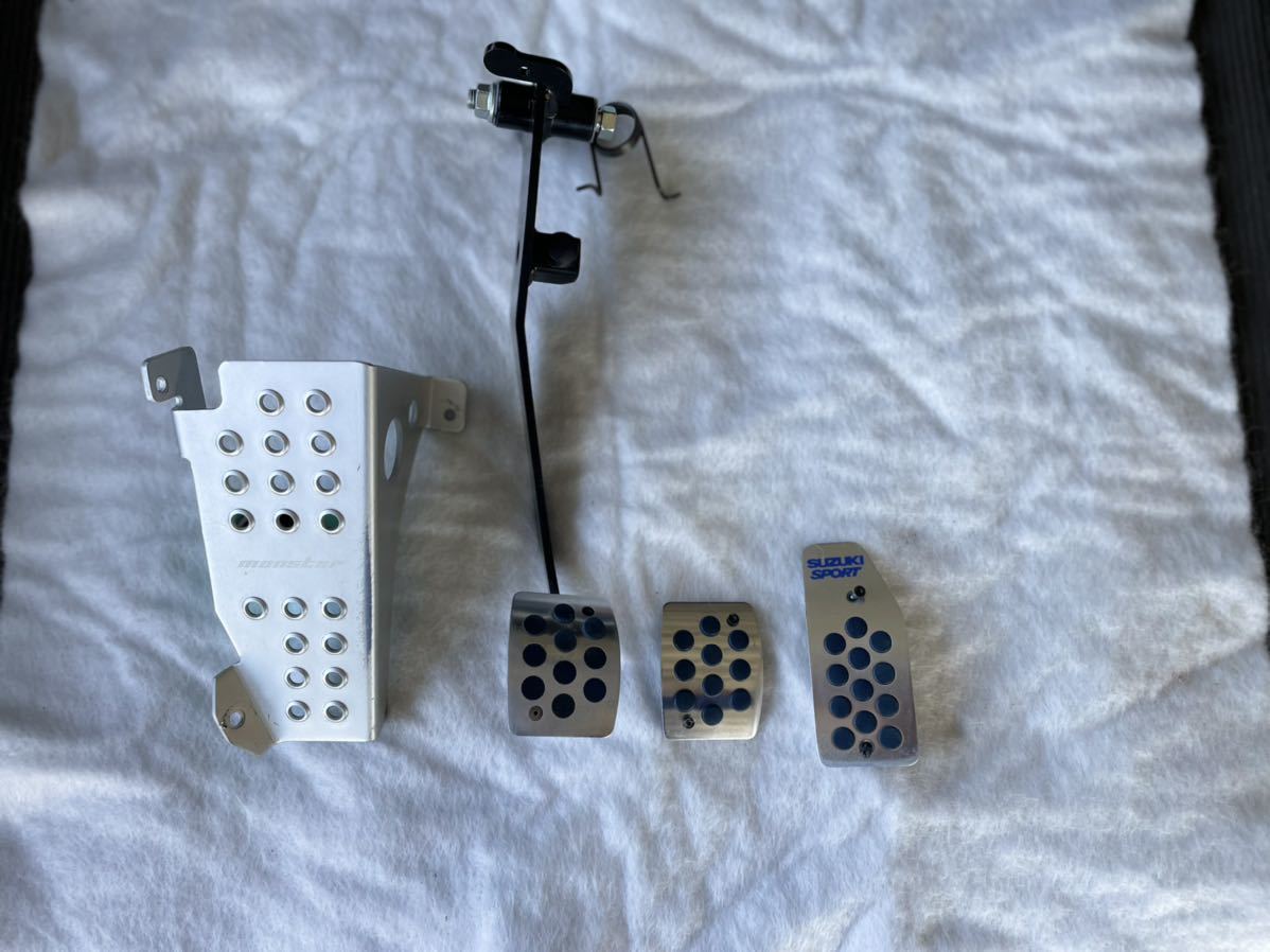 * selling up * MONSTER Monstar clutch pedal & foot rest set + Suzuki sport aluminum pedal Suzuki HA36S Alto Works 