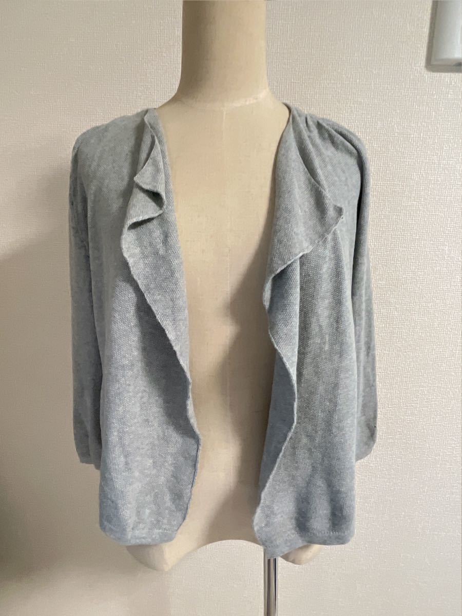  prompt decision *Gap Gap lady's cotton cardigan cotton 100% beautiful goods gray 7 minute sleeve 