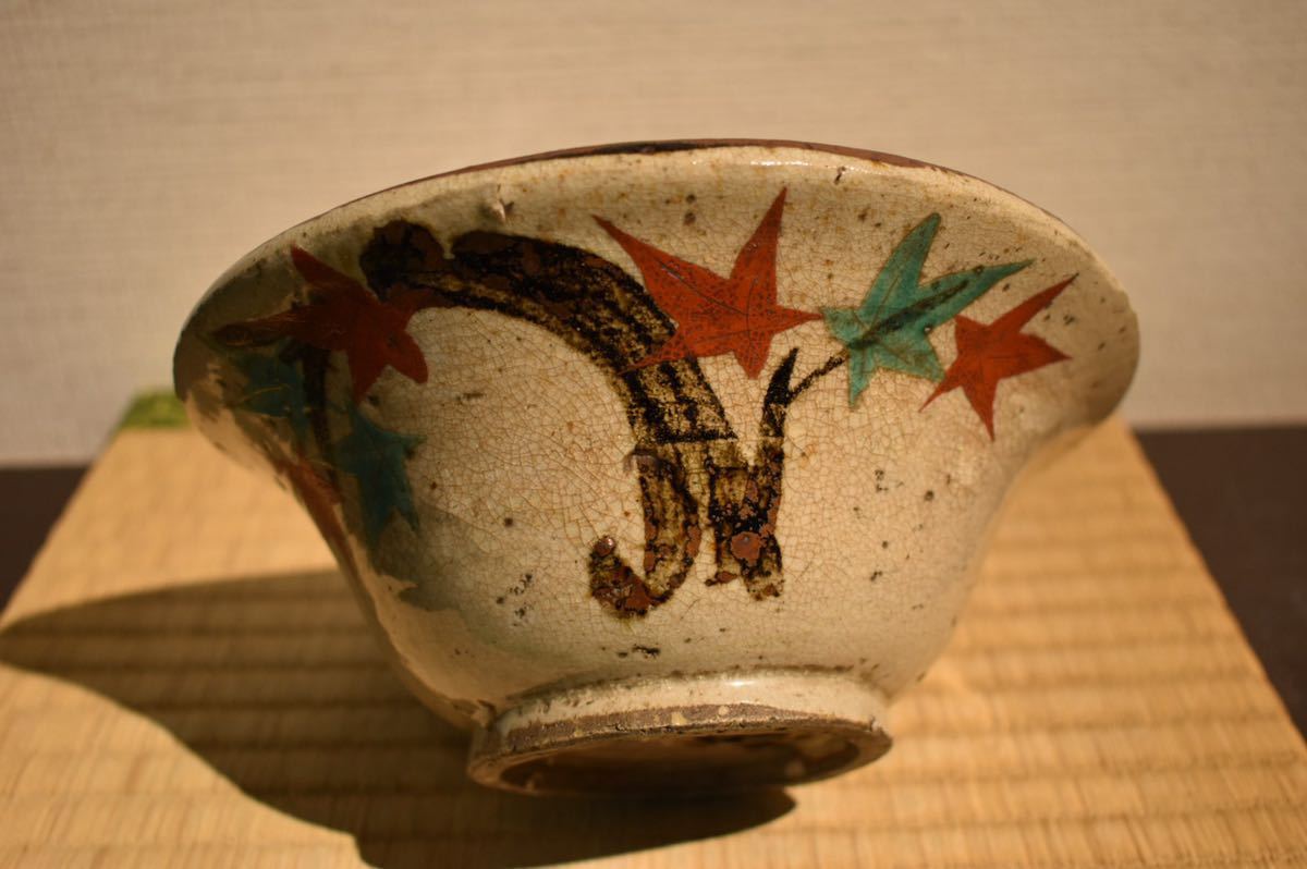 GE R1870 コレクター所蔵品 時代 色絵菓子鉢 /日本美術 茶道具 古美術 