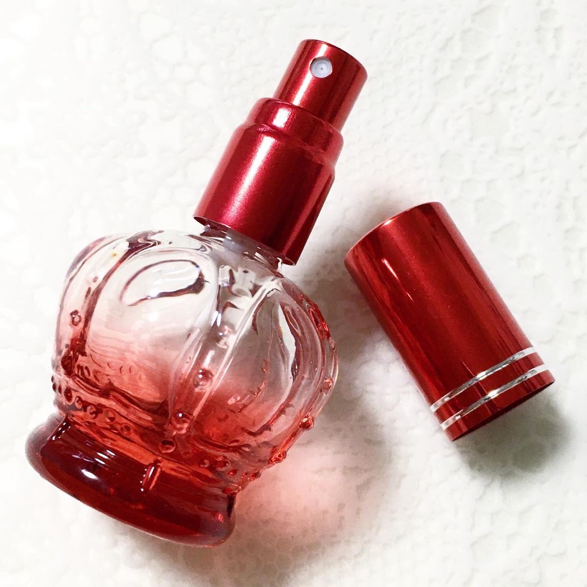 王冠 クラウン ガラスアトマイザー スプレーボトル 約12ml レッド 1本