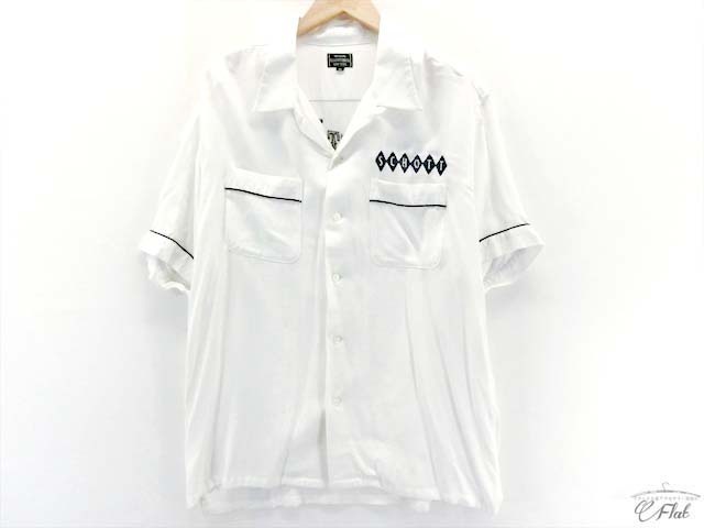 ショット SCHOTT ボーリングシャツ TWO FACE 3185002-01　レーヨンシャツ 半袖シャツ white XL_画像1