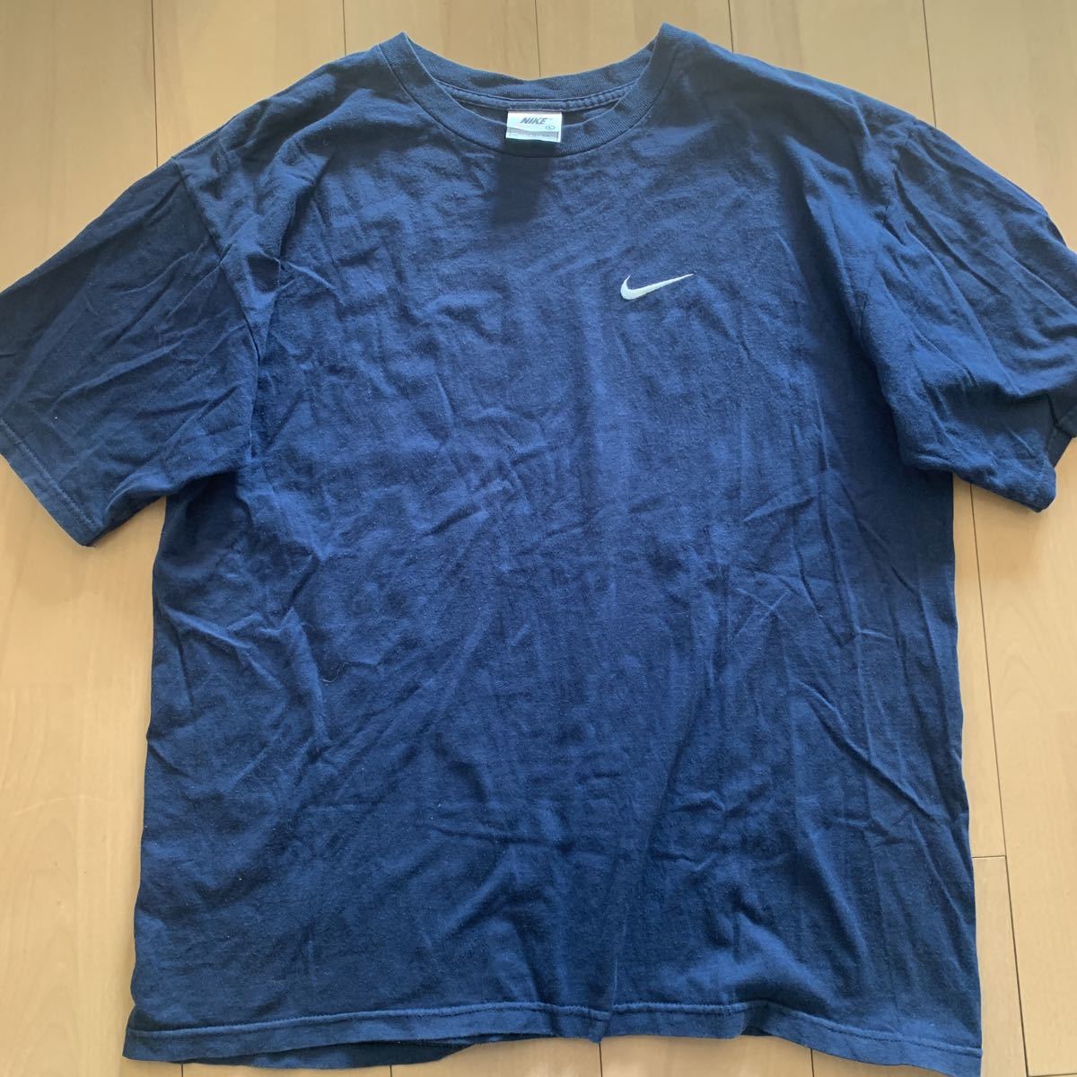 90s希少【Nike】ナイキ USA製 Tシャツ ネイビー 刺繍 Large