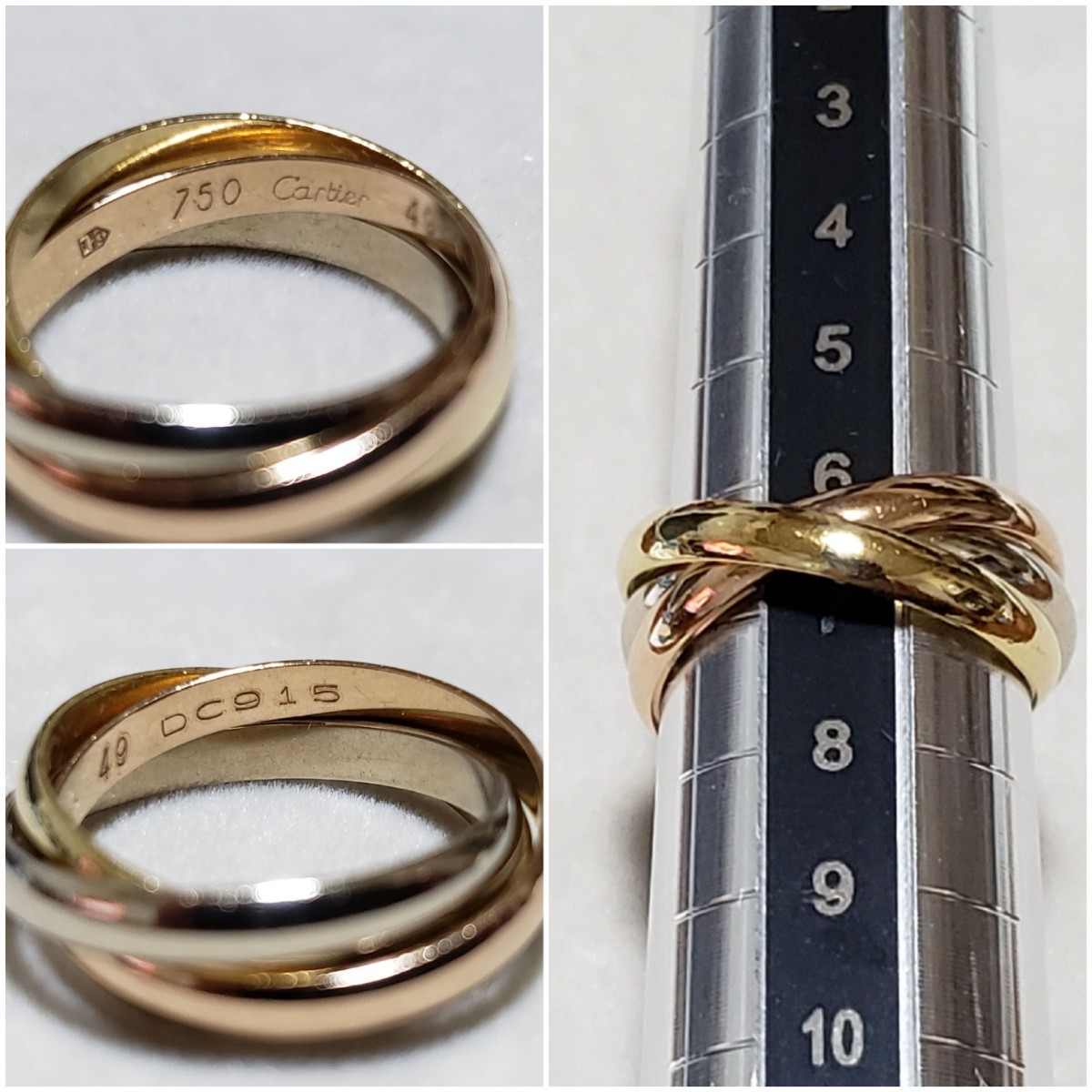 新品仕上げ済み 】Cartier カルティエ トリニティリング Au750 新品仕上げ済み 】Cartier カルティエ トリニティリング Au750