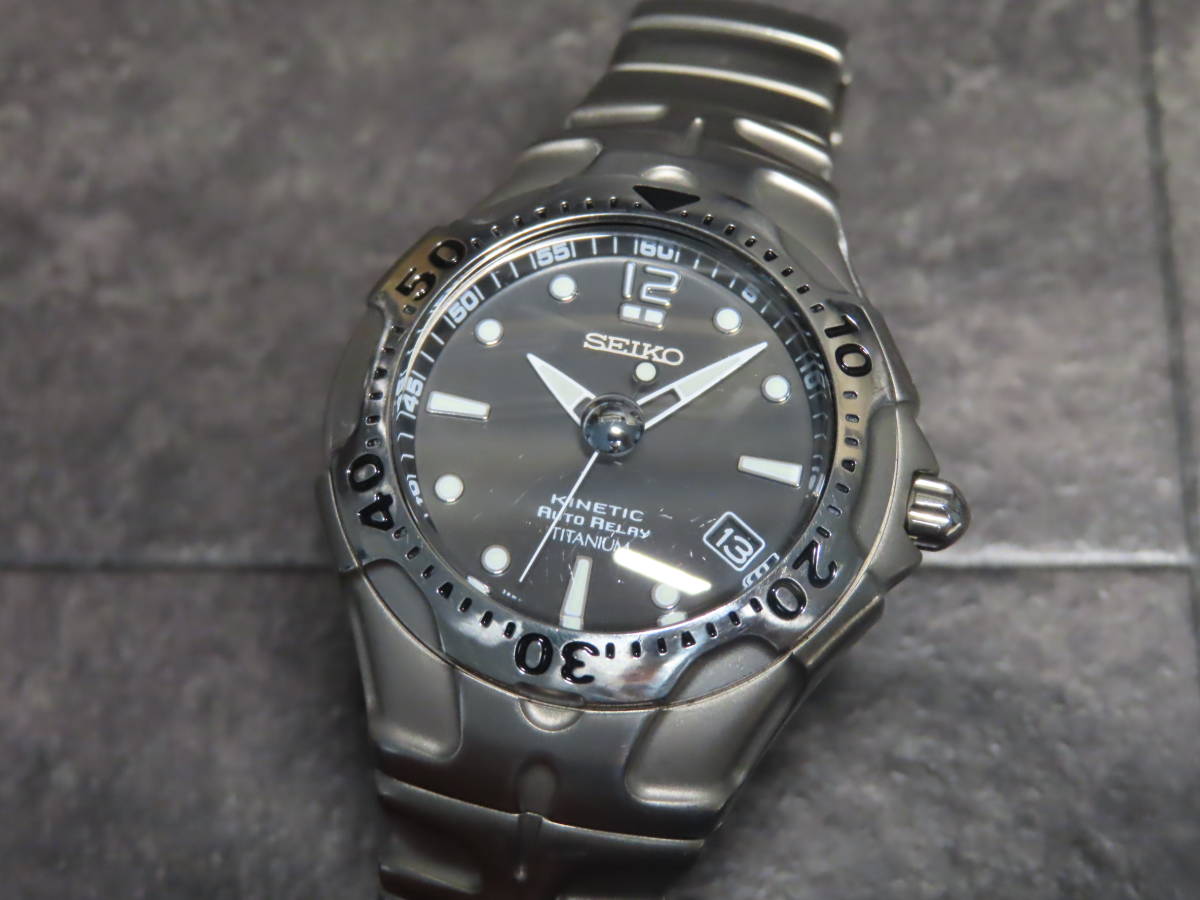 SEIKO セイコー キネティック オートリレー チタン 腕時計 www