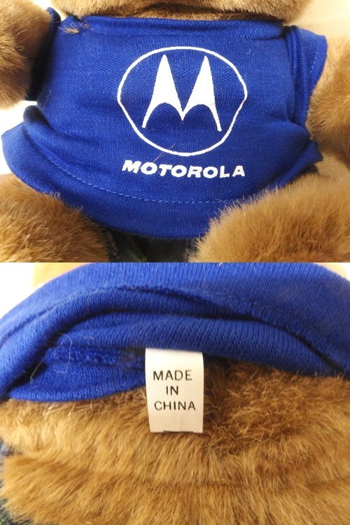 0520297a[MOTOROLA Motorola медведь мягкая игрушка ] солнцезащитные очки футболка Bear / б/у товар * загрязнения, мусор наличие следов ./ высота *21cm степени /.. животное / кукла 