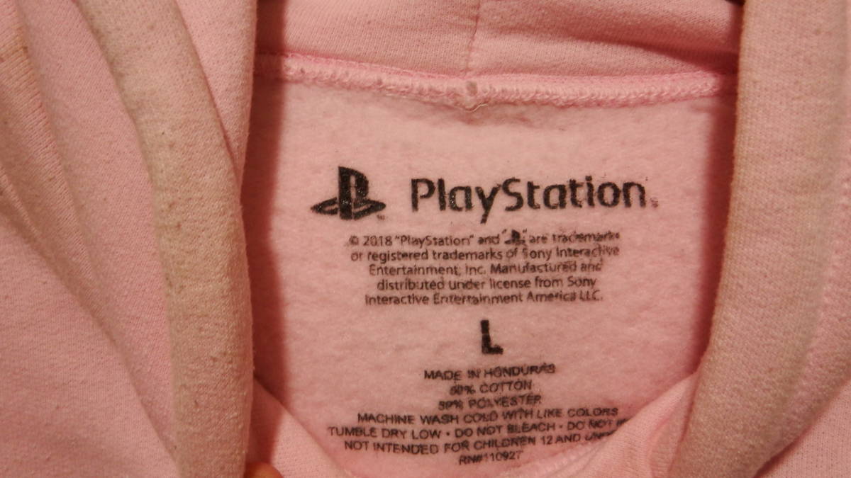 PlayStation プレイステーション　USA限定　プルオーバーフーディ パーカー　サイズL ピンク　FK_画像4
