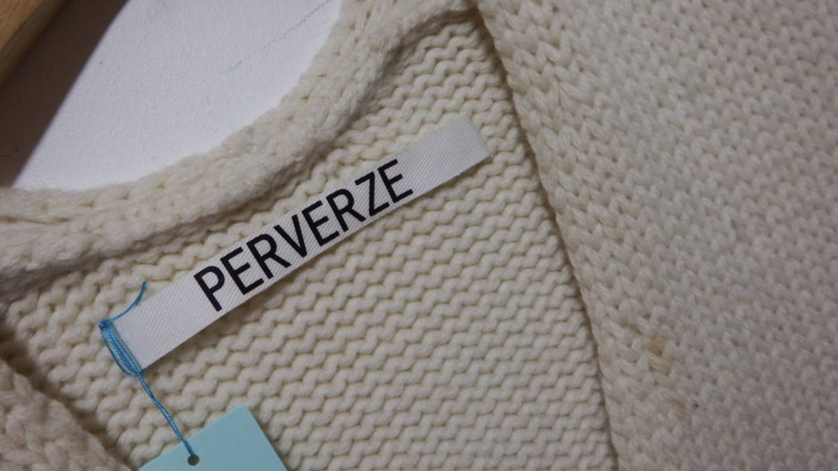 PERVERZE パーバーズ Crash Knit ニットベスト 厚手 sizeFREE white 0119030504 FK_画像3