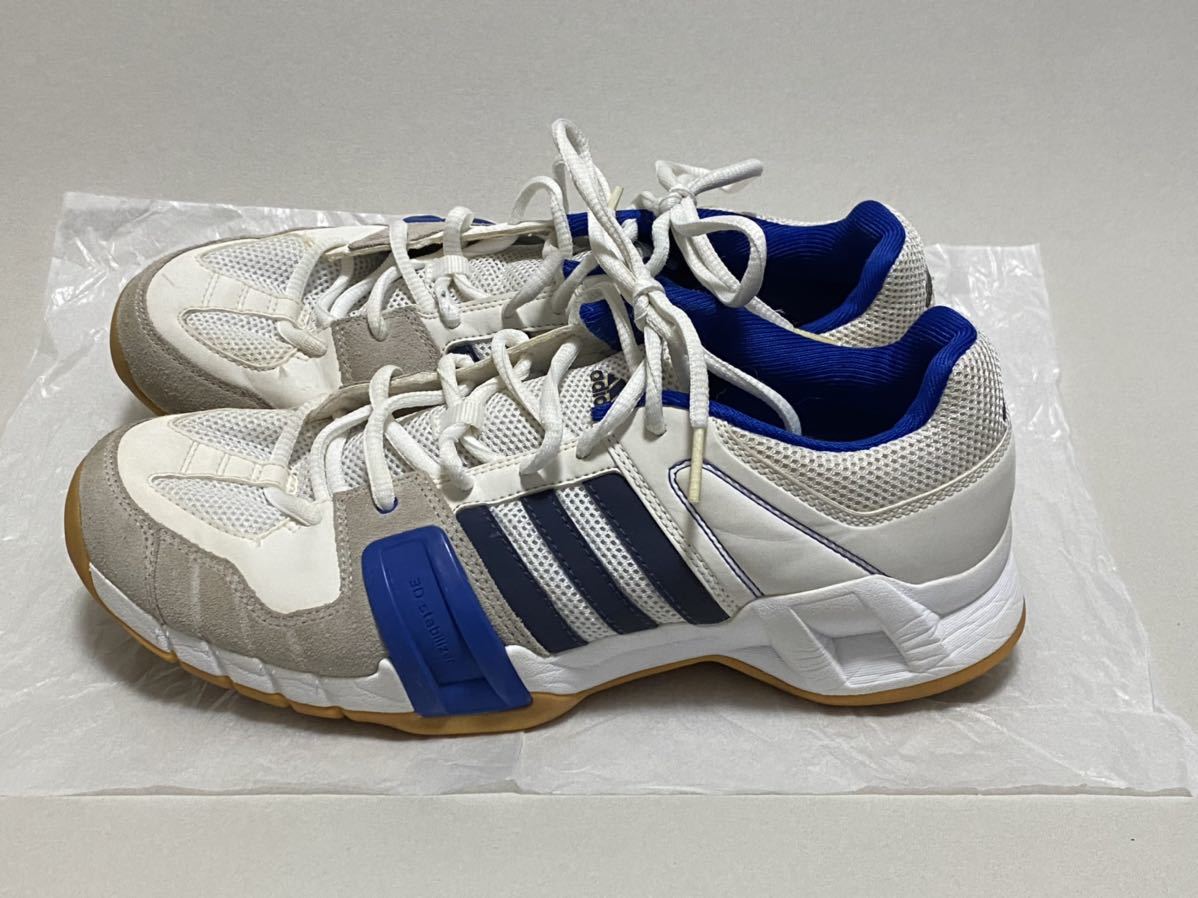 adidas / Adidas badminton shoes ( white × blue,US8*26.) white x blue 