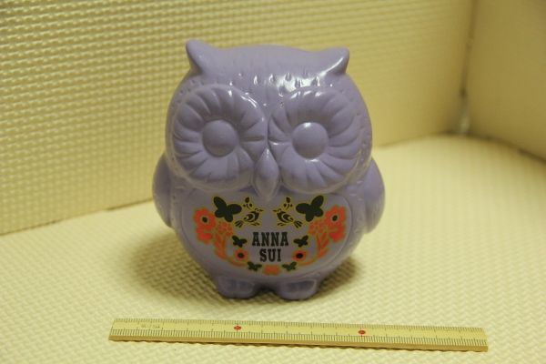 陶器製 ANNA SUI フクロウ 貯金箱 検索 ふくろう 梟 コインバンク アナスイ 非売品 ノベルティ グッズ_画像1