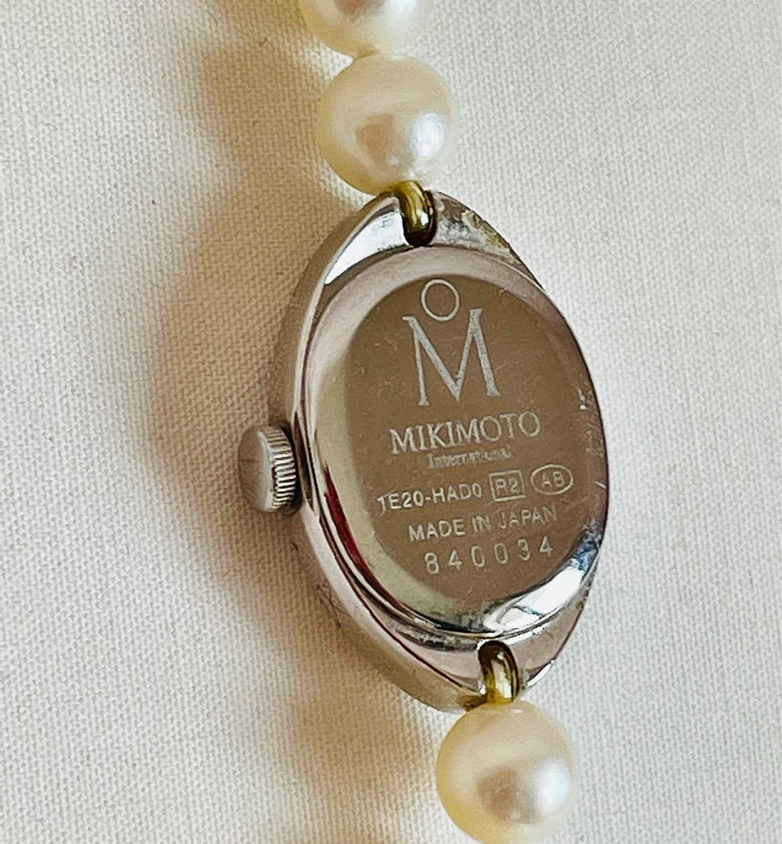 レア 美品 MIKIMOTO パール 腕時計 真珠 ブレスレット シルバー系