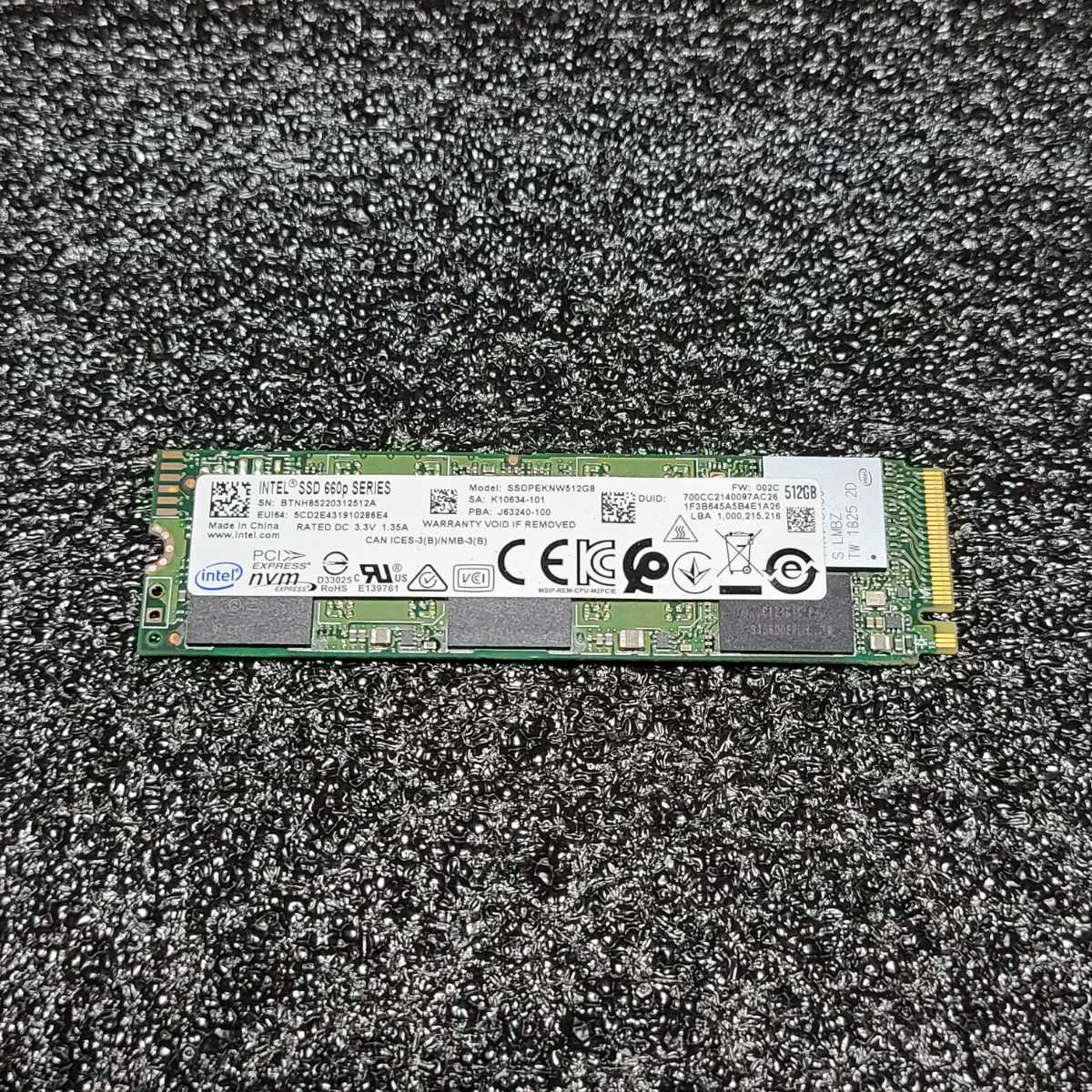 INTEL SSD 660p SERIES SSDPEKNW512GB 512GB NVMe SSD フォーマット済み PCパーツ M.2 2280 動作確認済み 480GB 500GB