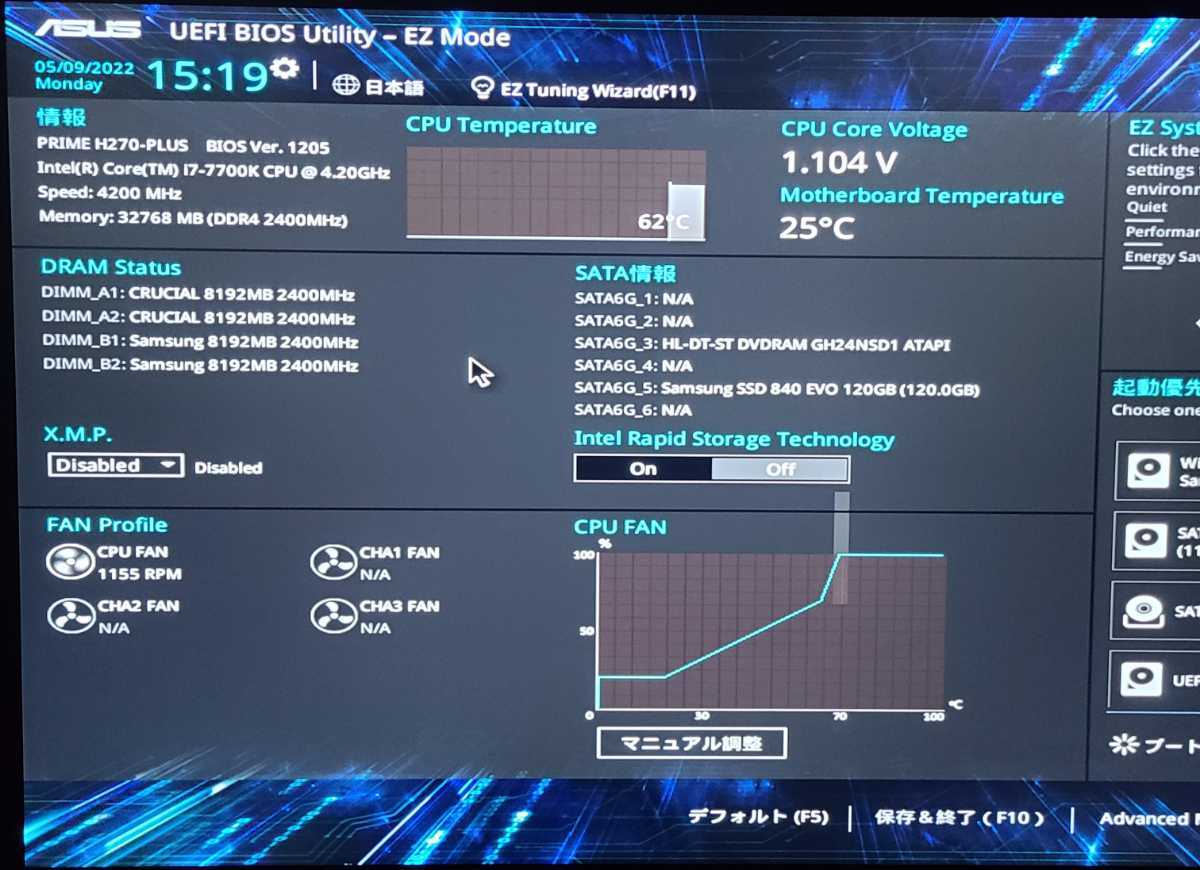 30%OFFアウトレットSALE PRIME Z390-A BIOS起動確認のみの美品 mxmf