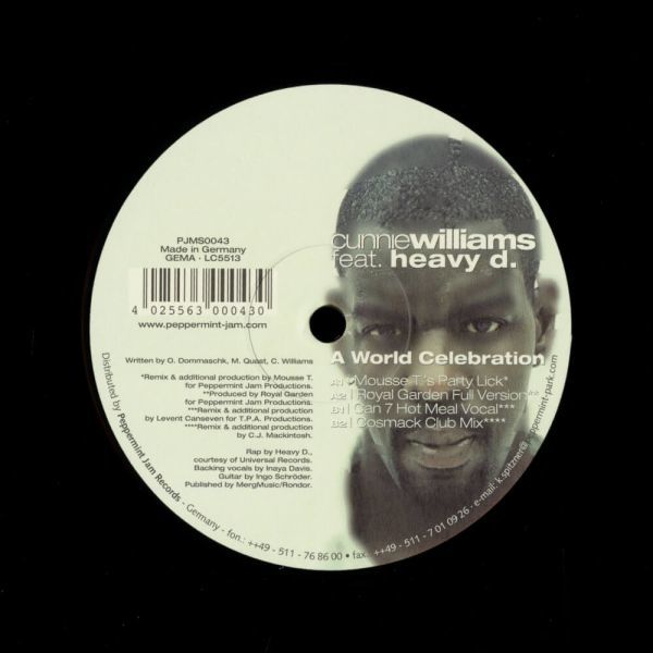 試聴 Cunnie Williams Feat. Heavy D. - A World Celebration [12inch] Peppermint Jam GER 1999 House_画像1