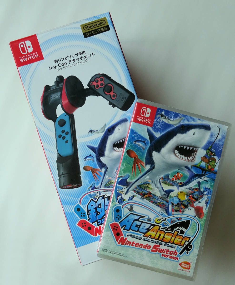 新品 ★ 釣りスピリッツ + JoyCon アタッチメント Hori / NAMCO ACE ANGLER + FISHING ROD アジア版 ★ 任天堂SWITCH