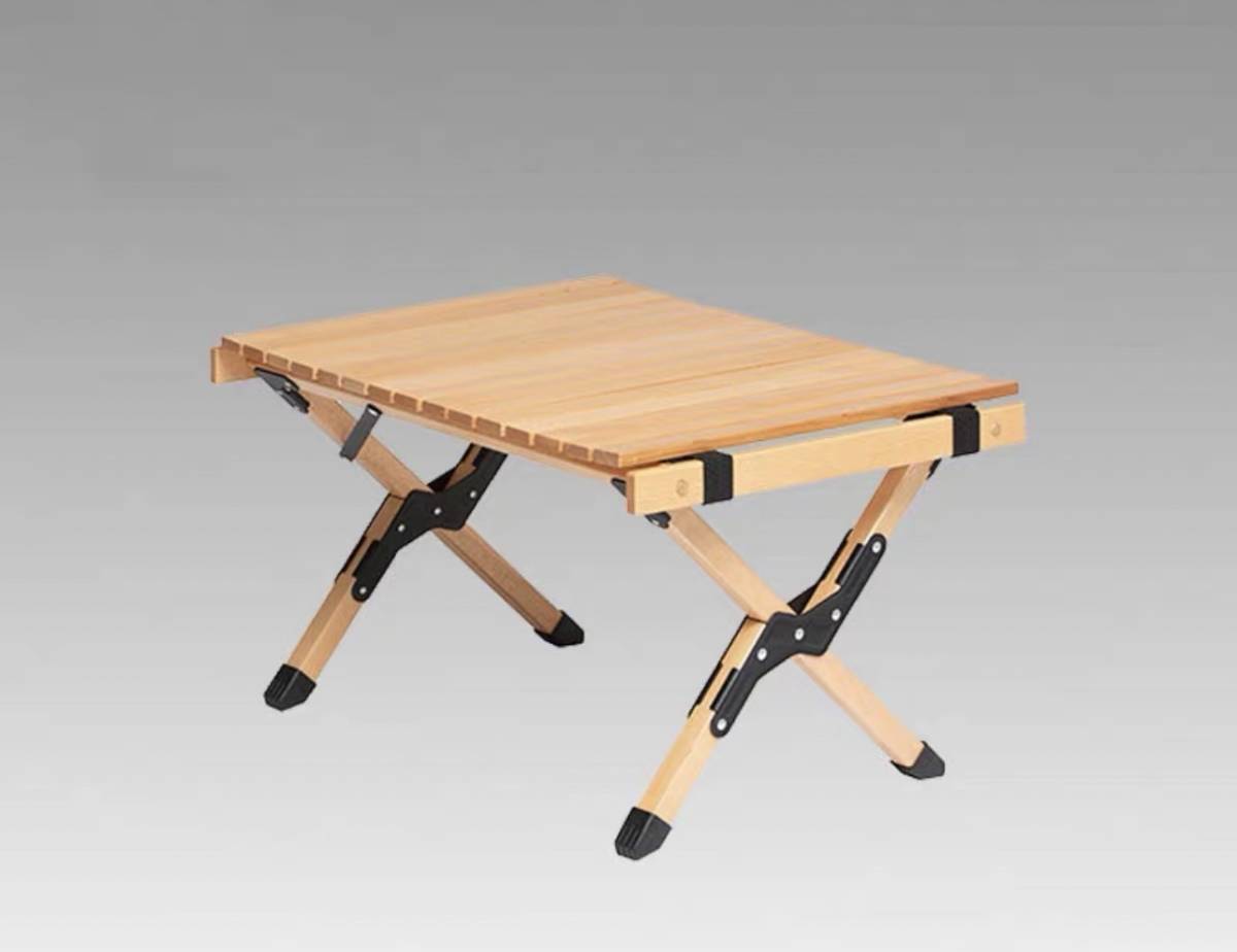 アウトドア テーブル 木製 60ｃｍ ウッドロールテーブル 組み立て簡単