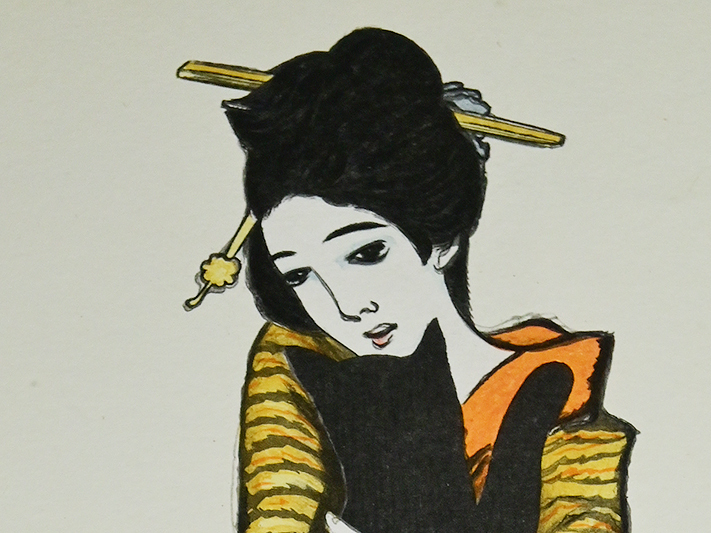 Yahoo!オークション - 【 竹久 夢二 「黒船屋」 木版画 限定1 Yahoo!オークション - 【 竹久 夢二 「黒船屋」 木版画 限定1