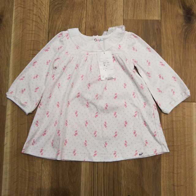 RALPH LAUREN One-piece 80cm long sleeve white series floral print cotton 100% made in Japan collar attaching girl baby Kids na excepting Ralph Lauren 