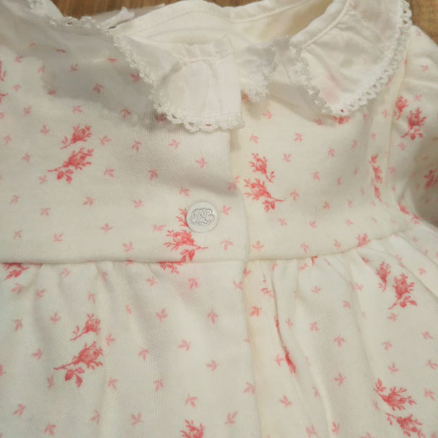 RALPH LAUREN One-piece 80cm long sleeve white series floral print cotton 100% made in Japan collar attaching girl baby Kids na excepting Ralph Lauren 