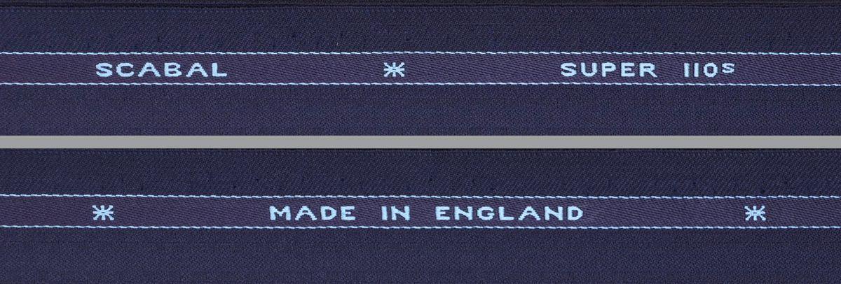 ■英国製スキャバル・極上スーパー110、お誂え用デザイン・変わり縦柄で艶々の花紺・長さ3.3m_画像3