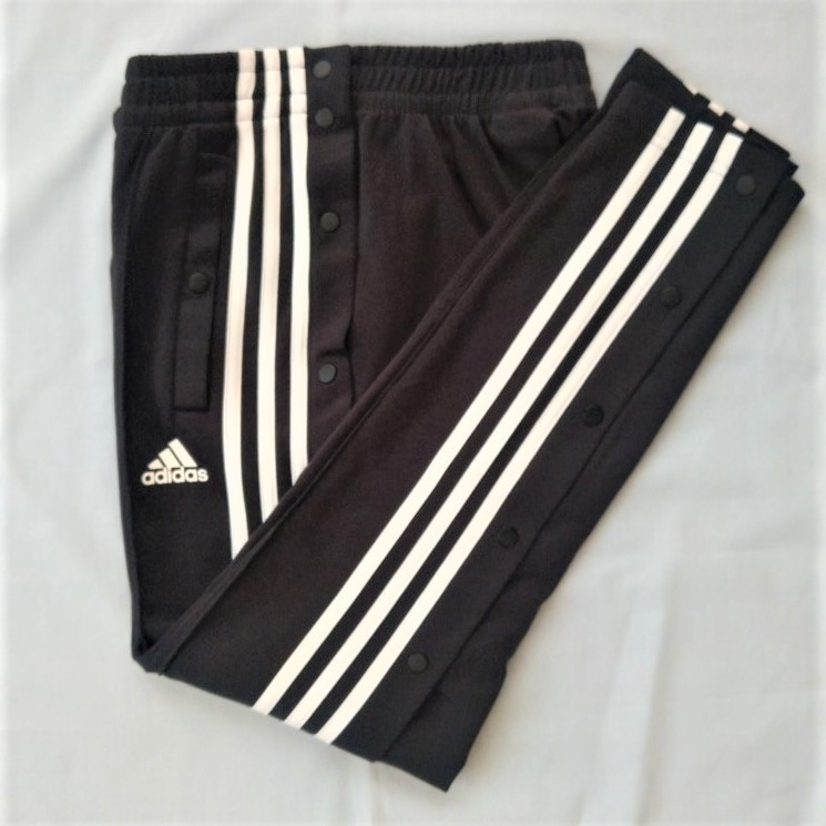 adidas アディダス 3本ライン スナップボタン付 ジャージ パンツ