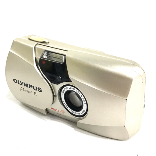 1円 OLYMPUS μ-Ⅱ 35mm 1:2.8 コンパクトフィルムカメラ シャンパン