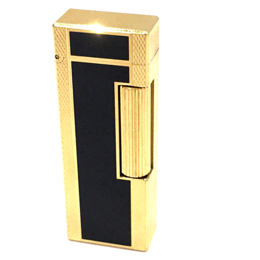 1円 ダンヒル ローラー ガスライター 喫煙具 スクエア ゴールド金具 × ブラック 約6.3×2.3cm dunhill_画像1