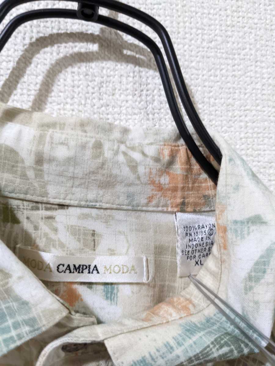 MODA CAMPIA MODA　古着　シャツ　アロハシャツ　ベージュ　柄　卸　卸売　せどり　転売　アメリカ古着　W7_画像8