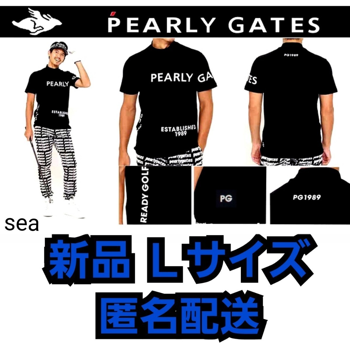 【新品】 PEARLY GATES メンズ Tシャツ ブラック Lサイズ