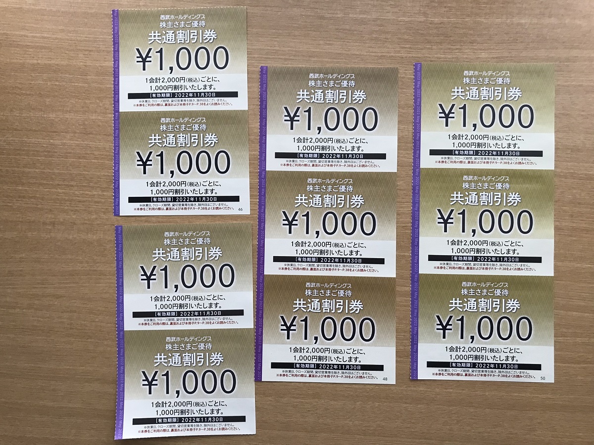 最新 西武ホールディングス株主優待 共通割引券 10000円分 www
