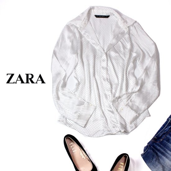 ** прекрасный товар Zara Basic коллекция ZARA BASIC COLLECTION ** глянец ... ткань .... блуза S весна лето 22B05