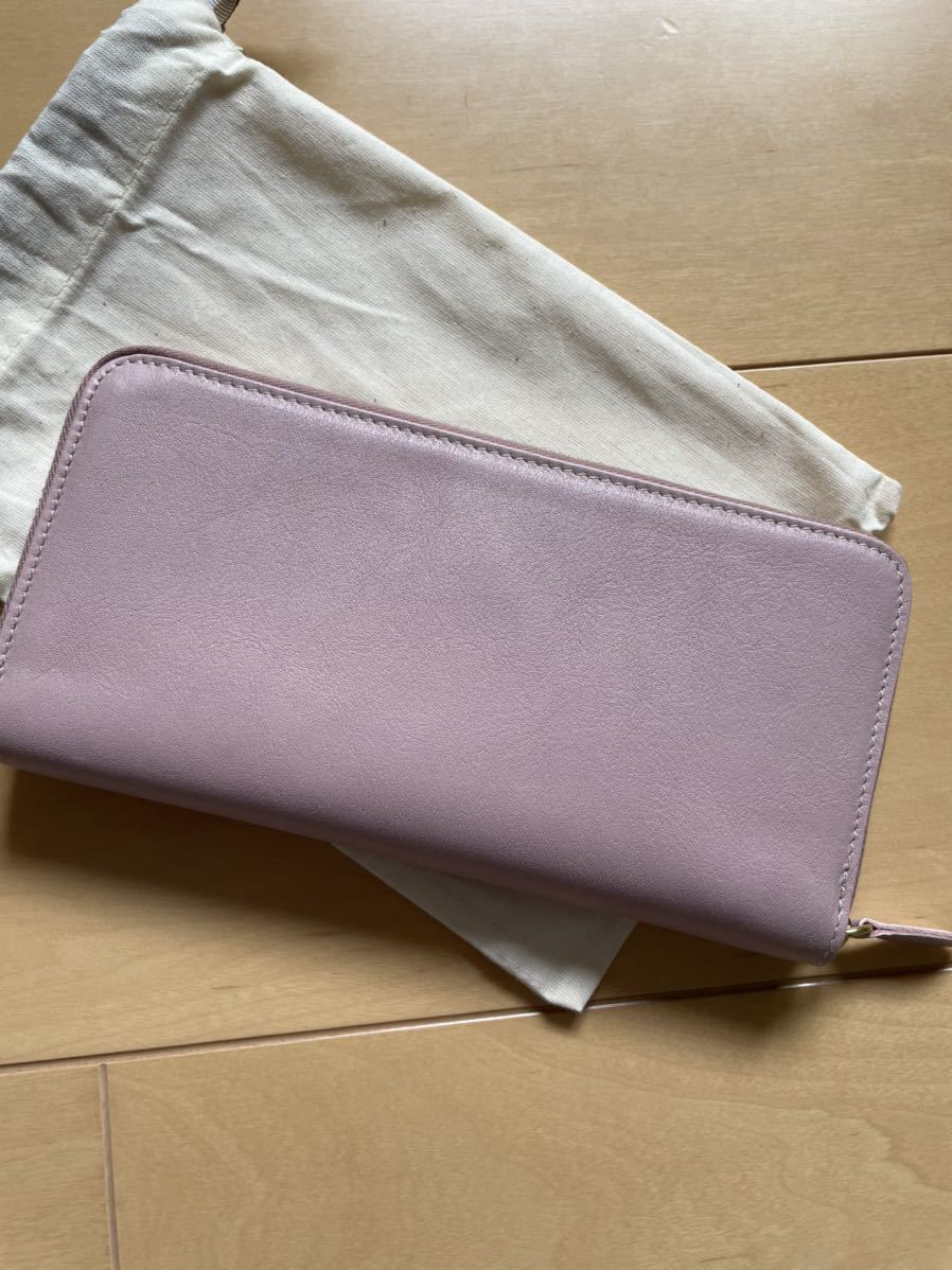 ピオニア イルビゾンテ ラウンドファスナー 長財布 ダスティピンク