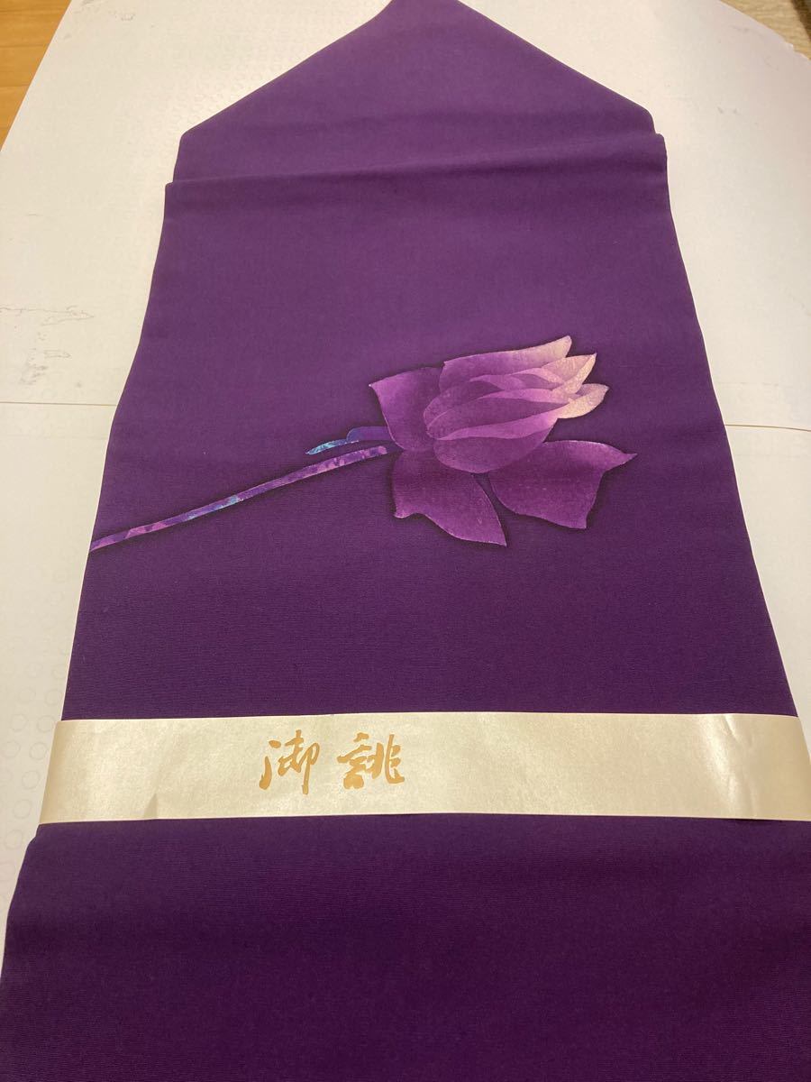 名古屋帯　塩瀬　紫一輪の花