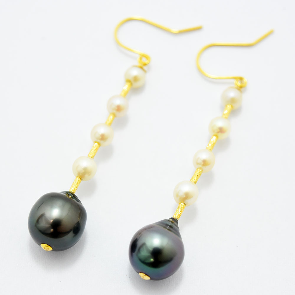 恵パール ピアス MEGUMI PEARL あこや真珠 4~4.5mm タヒチパール 9