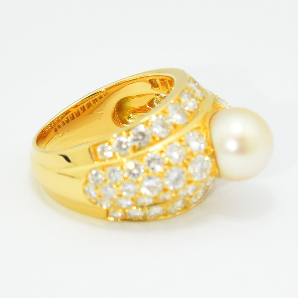 カルティエ リング ペチュニア Cartier 指輪 パール ダイヤモンド 真珠