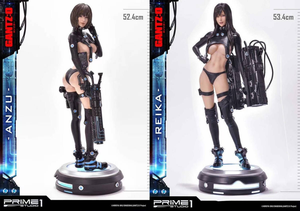 絶版 入手困難 絶品 GANTZ:O フィギュア 完成品 1/4 スタチュー PRIME 1 レイカ & 山咲杏 Set！ 共に黒色 ホットトイズではありません